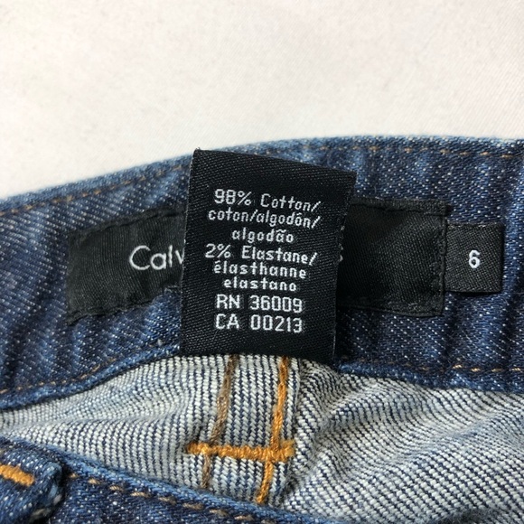 Calvin Klein Jeans Women’s Cotton Blend Mid Rise Lean Bootcut Dark Wash Jeans 6 - Picture 8 of 16